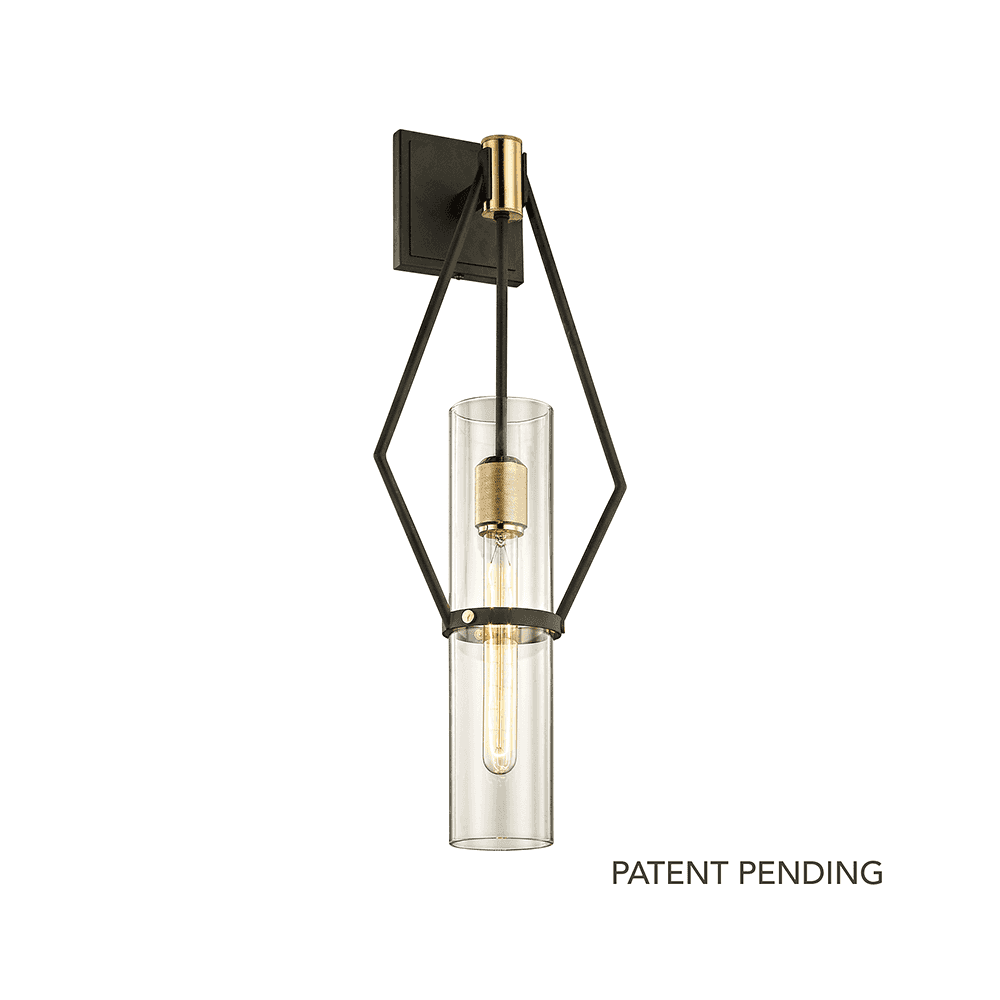 Raef Brass and Clear Glass Inverted Wall Sconce 24cm