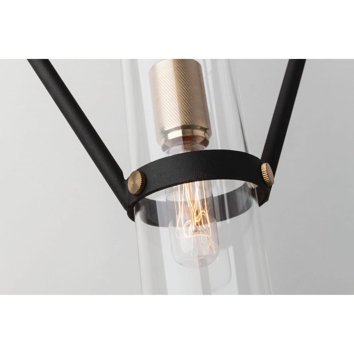 Raef Brass and Clear Glass Inverted Wall Sconce 24cm