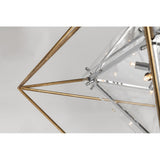 Diamond Prism Glass and Forged Iron Pendant Light Fixture