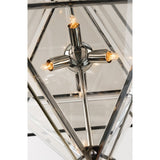 Radiant Topaz Diamond Prism Pendant with Forged Iron Finish