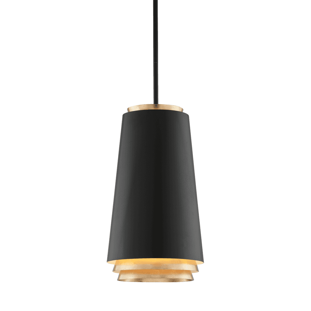 Luxe Noir Gold Leaf Pendant Chandelier