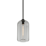 Satin Black Glass Pendant Light with E27 Socket