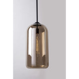 Satin Black Glass Pendant Light with E27 Socket