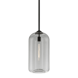 Elegant Satin Black Glass Pendant Light
