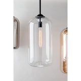 Elegant Satin Black Glass Pendant Light