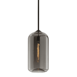 Elevate District Smoked Glass Pendant in Satin Black Finish