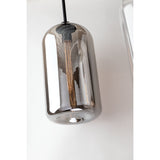 Elevate District Smoked Glass Pendant in Satin Black Finish