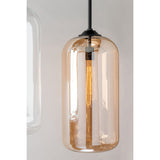 Elevate District Smoked Glass Pendant in Satin Black Finish
