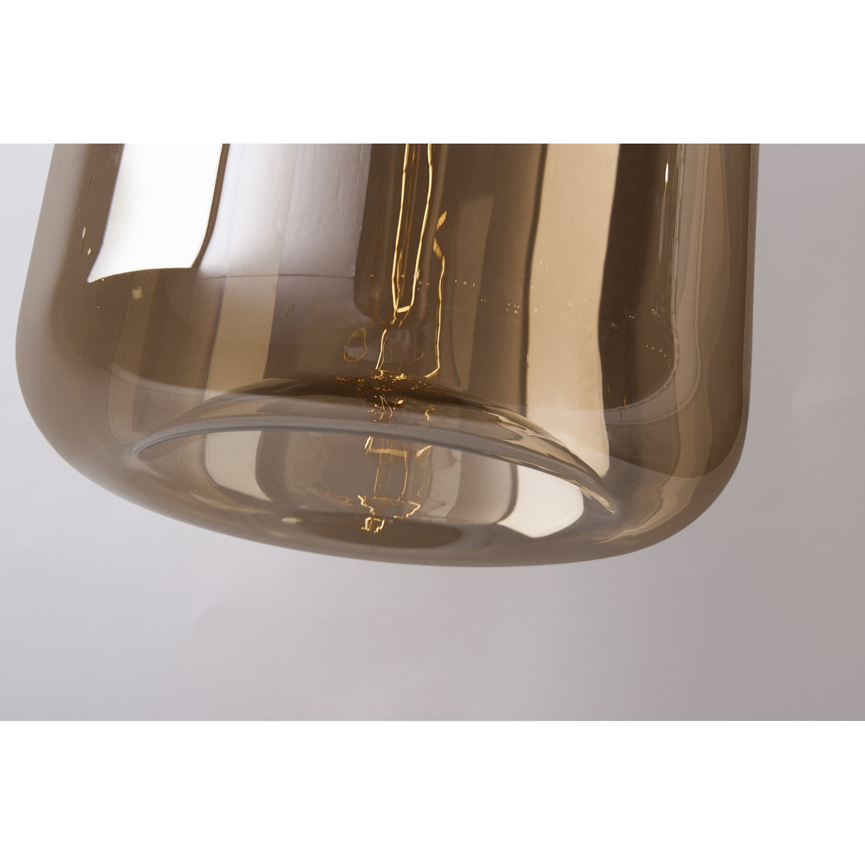 Elevate District Smoked Glass Pendant in Satin Black Finish