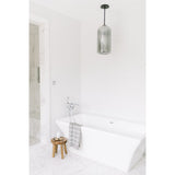 Elevate District Smoked Glass Pendant in Satin Black Finish