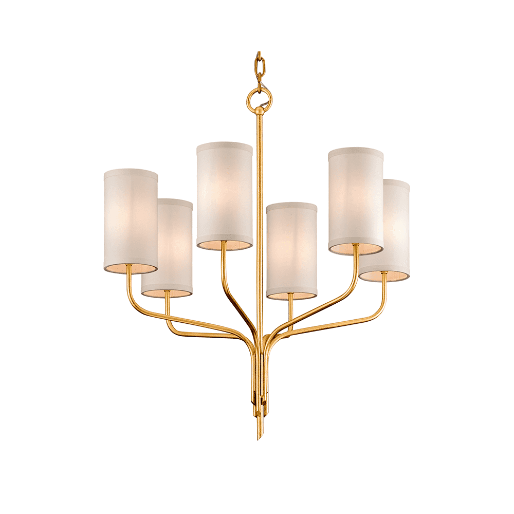 Elegant Textured Gold Leaf Chandelier