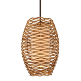 Balboa Bronze Rattan Tiered Pendant Light 71cm