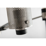 Pilsen Perforated Steel Pendant with Crackling Bulb Design in Carbide Black and Satin Nickel