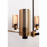 Pilsen Perforated Steel Pendant with Crackling Bulb Design in Carbide Black and Satin Nickel