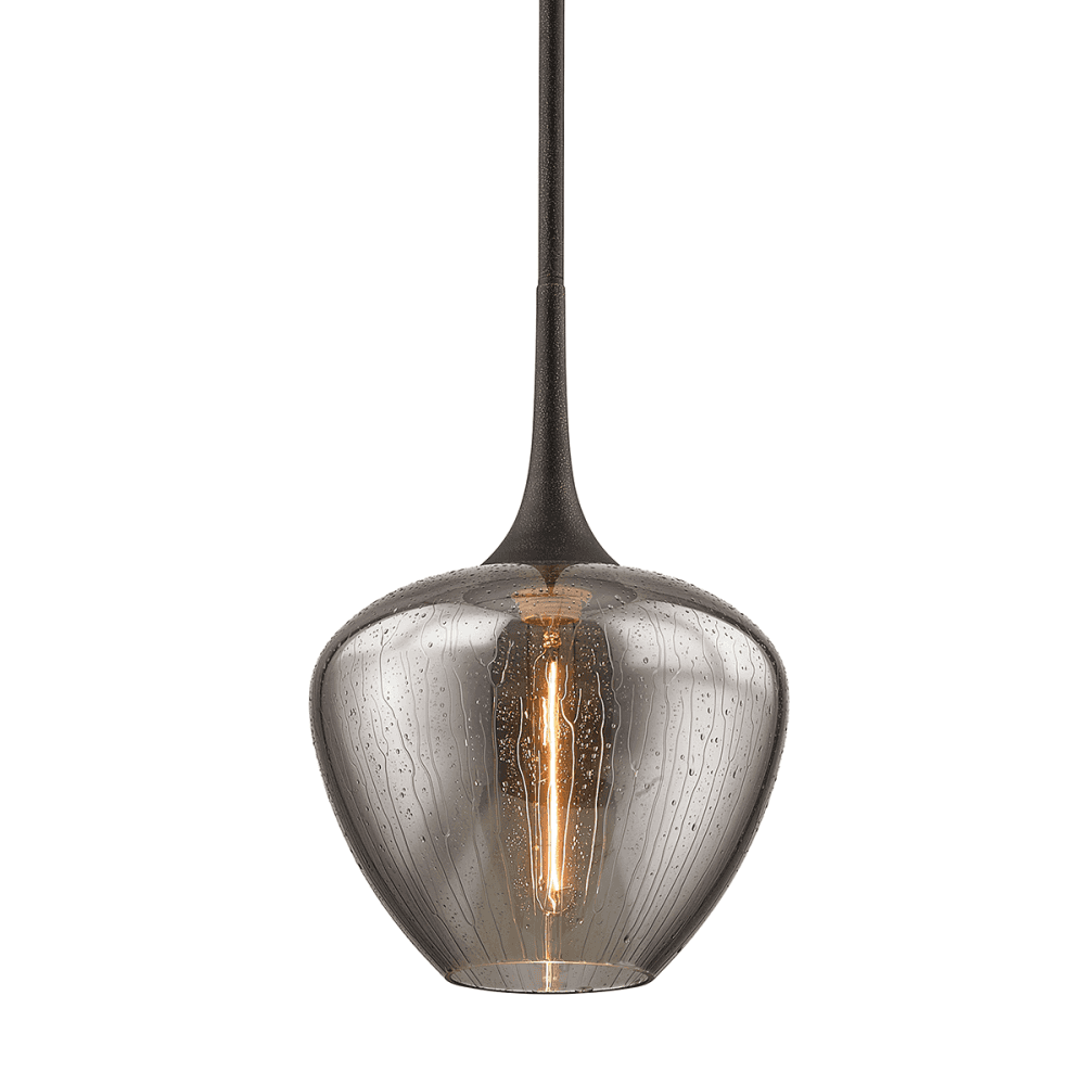 West End Smoky Raindrop Glass Pendant Light