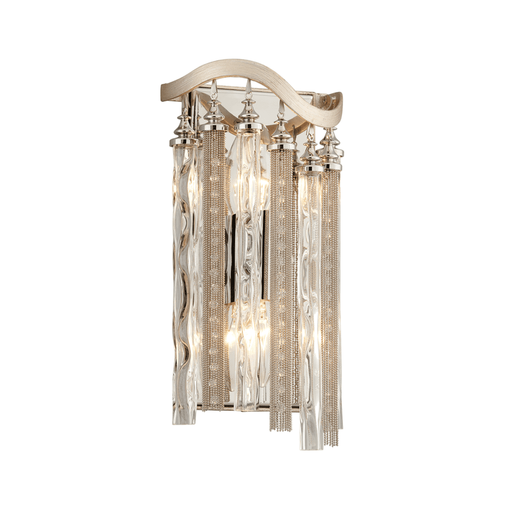 Radiant Chimera Silver Leaf Glass Wall Light Fixture