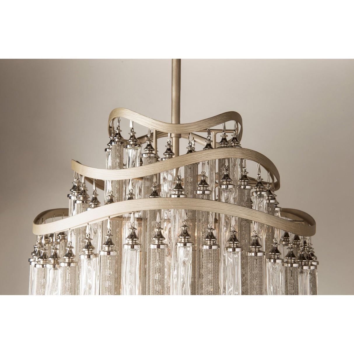 Elegant Crystal Tassel Silver Leaf Wall Light Fixture