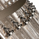 Elegant Crystal Tassel Silver Leaf Wall Light Fixture