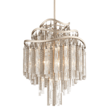 Chimera Dazzling Clear Glass Pendant with Nickel and Crystal Tassel Design