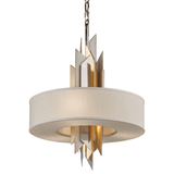 Contemporary Silver and Gold Stainless Steel Suspended Ceiling Light Fixture