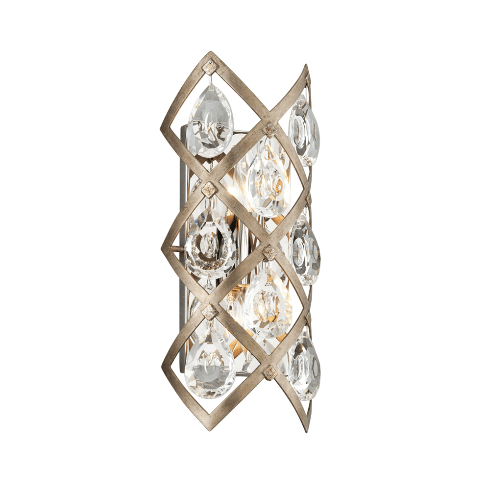 Tiara Crystal Droplet Bronze Wall Sconce with Dimmable Feature