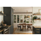 Hopper Double Sided Vintage Brass and Black Round Chandelier