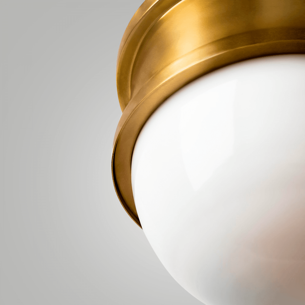 Broomley Petite Brass and Opal Glass Pendant Light