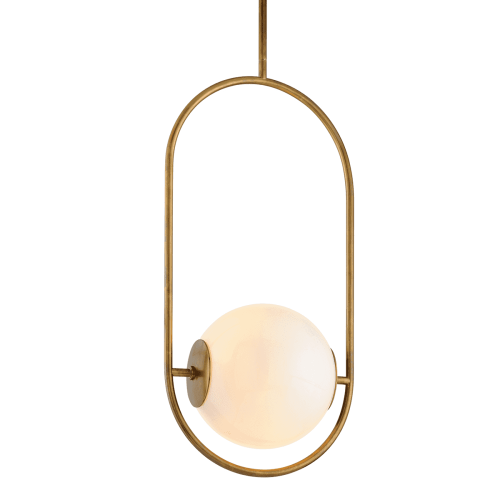 Everley Opulent Brass Pearl Charm Pendant Light