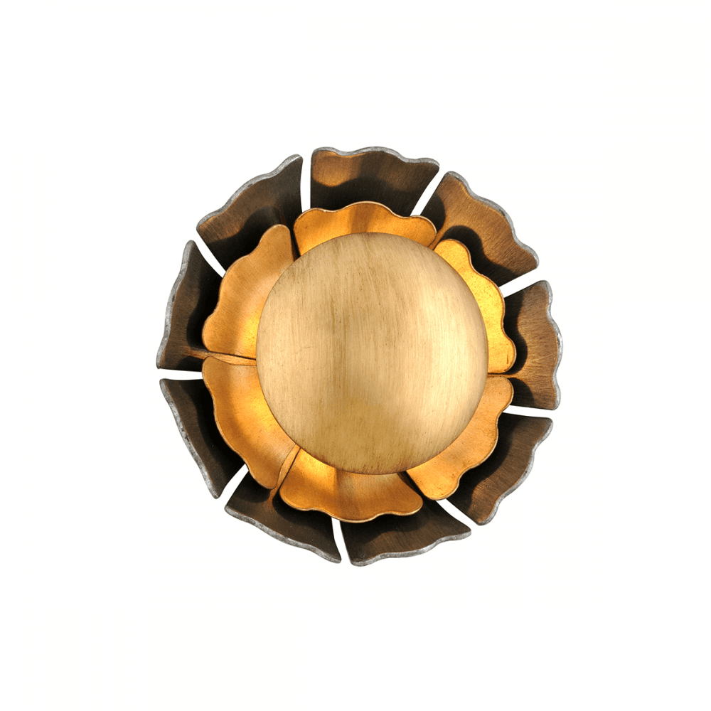Enchanted Camellia Brass and Smoked Glass Wall Light