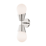 Cora Elegant Polished Nickel Wall Sconce with Glass Shade