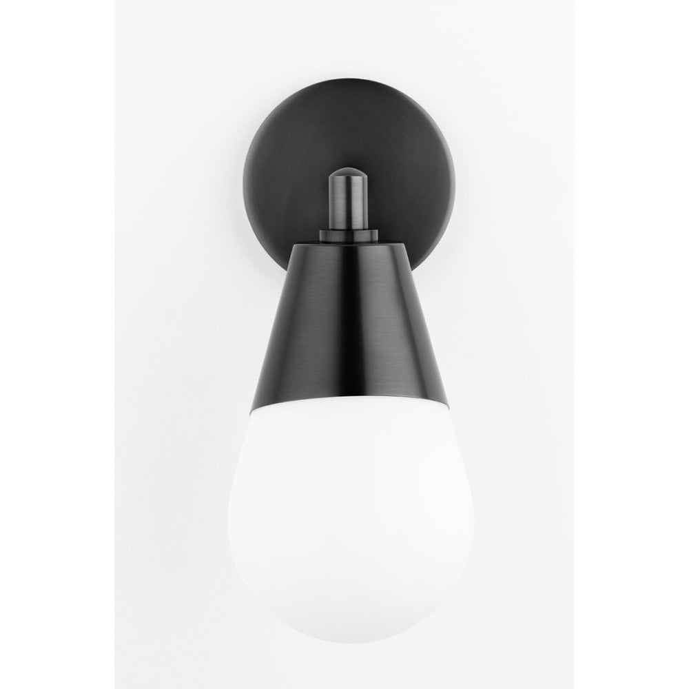Cora Elegant Polished Nickel Wall Sconce with Glass Shade