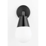 Cora Elegant Polished Nickel Wall Sconce with Glass Shade