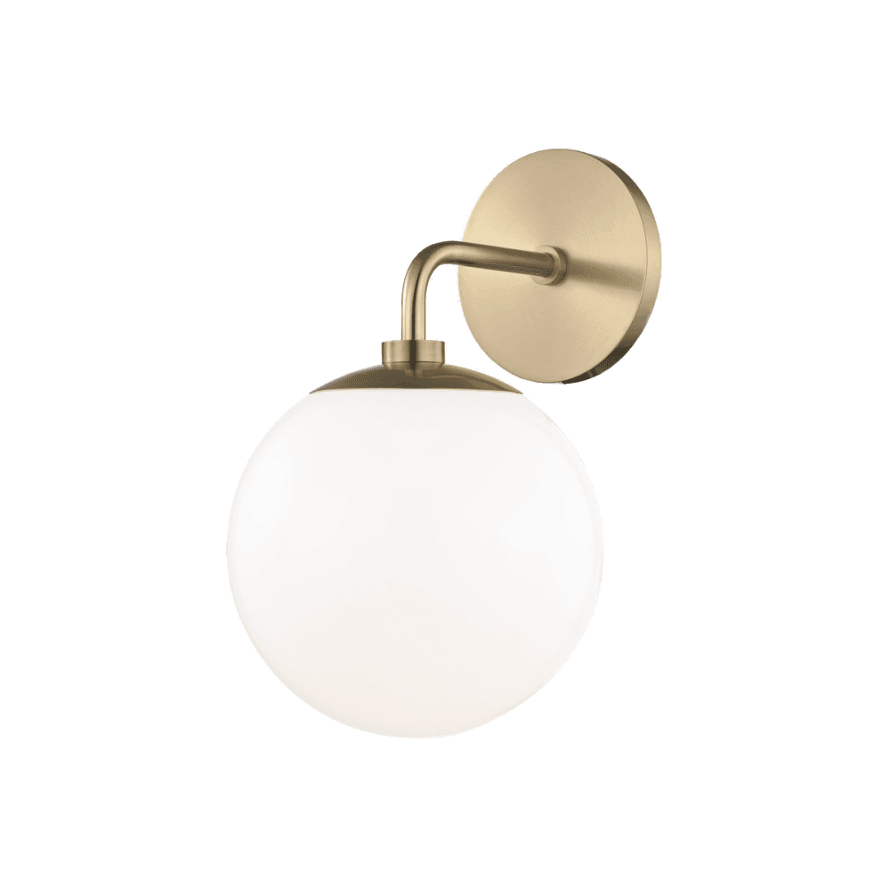 Stella Vintage Aged Brass Wall Sconce with Glass Globe Shade