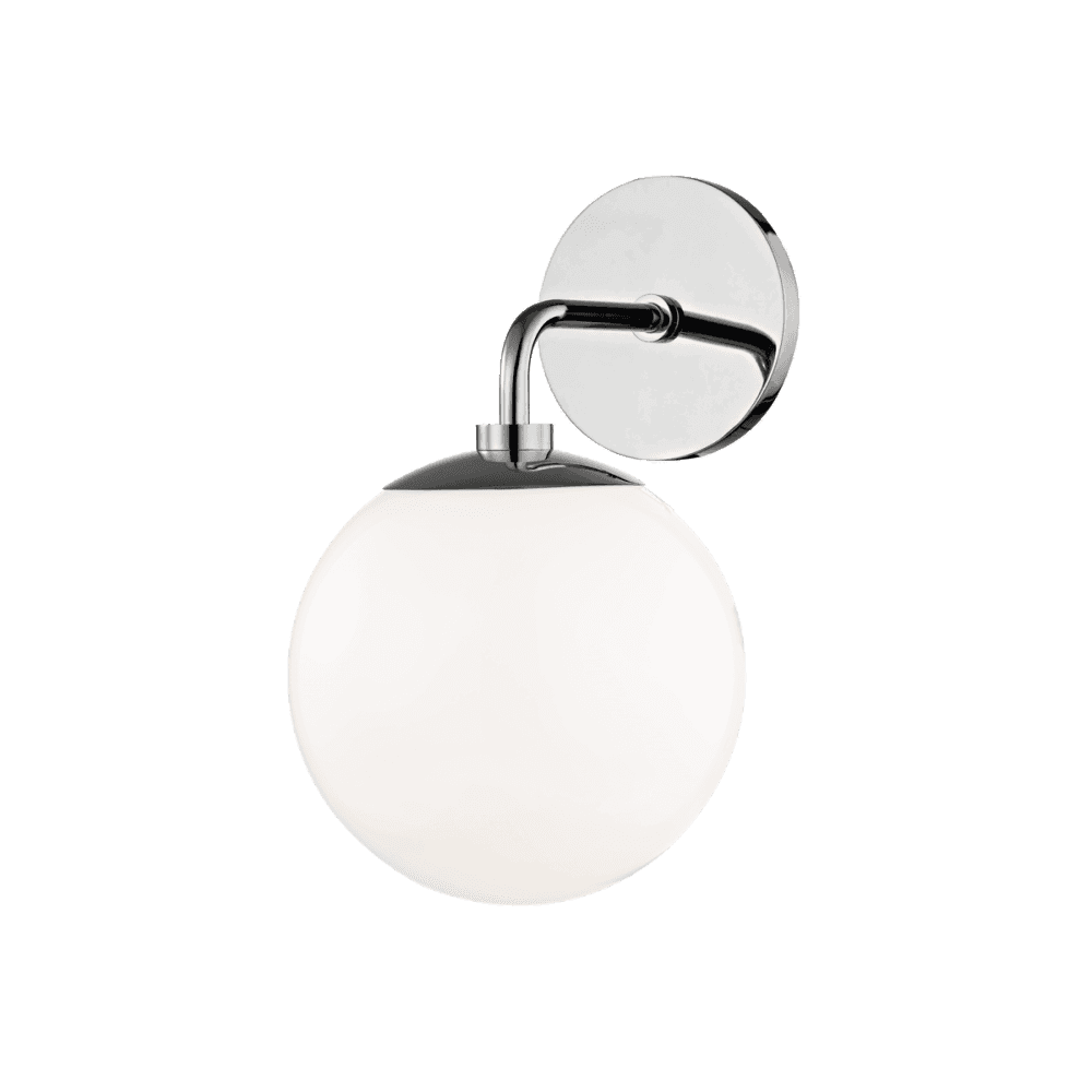 Stella Elegant Polished Nickel Sconce with White Glass Shade