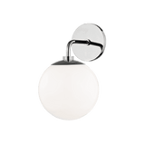 Stella Elegant Polished Nickel Sconce with White Glass Shade