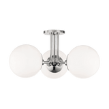 Stella Trio Radiance Semi Flush Ceiling Light in Polished Nickel