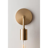 Ava Aged Brass Vintage Wall Sconce with Candlestick Bulb