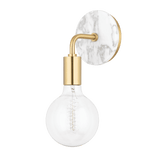 Chloe Brass and Glass Wall Sconce in Vintage Design