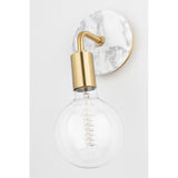 Chloe Brass and Glass Wall Sconce in Vintage Design