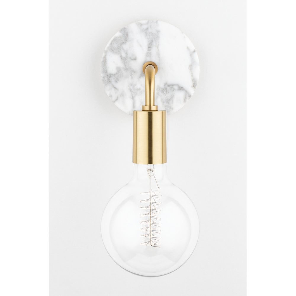Chloe Brass and Glass Wall Sconce in Vintage Design