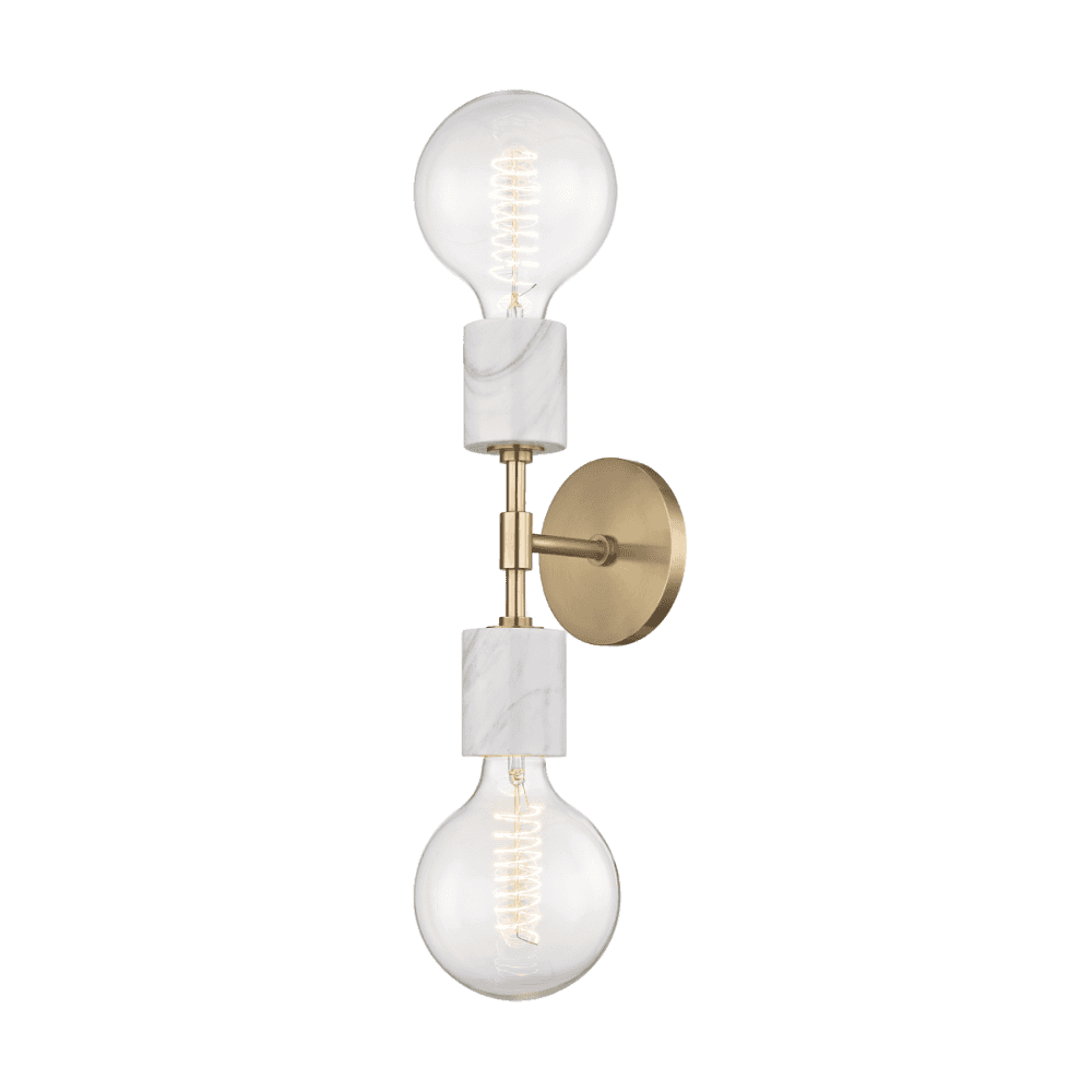 Asime Retro Brass Double Bulb Wall Sconce with Vintage Charm