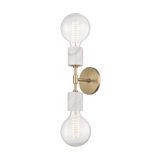 Asime Retro Brass Double Bulb Wall Sconce with Vintage Charm
