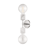 Asime Sophisticated Polished Nickel Dual Bulb Wall Sconce