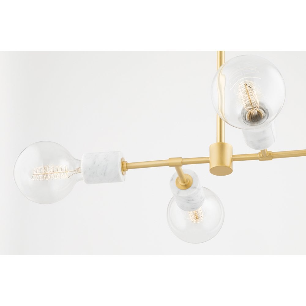Asime Retro-Chic Brass Multi-Light Pendant