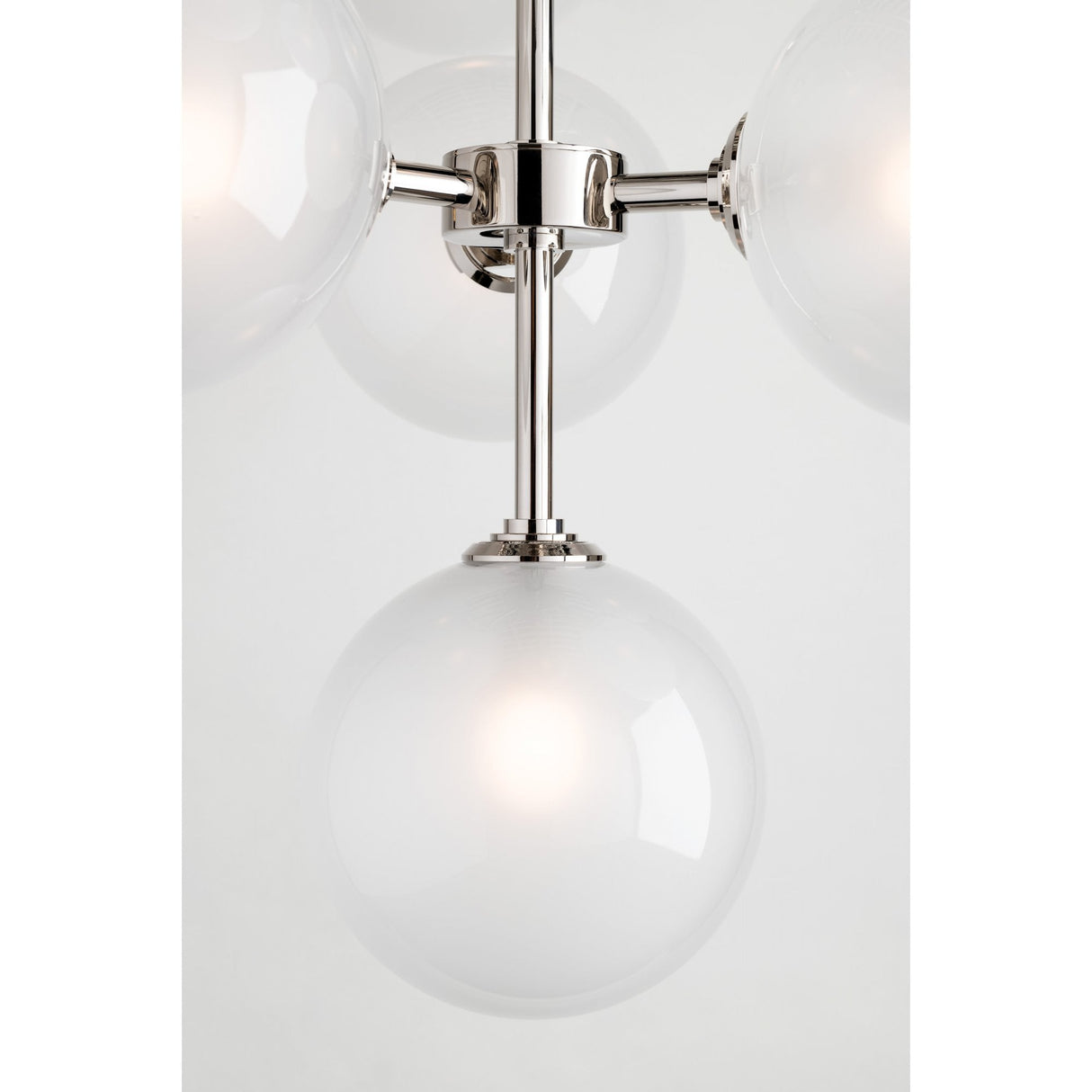 Ashleigh Polished Nickel Double Globe Glass Shade Wall Light