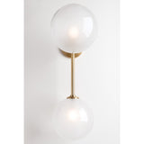 Ashleigh Polished Nickel Double Globe Glass Shade Wall Light