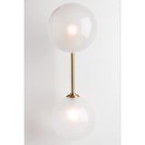 Ashleigh Polished Nickel Double Globe Glass Shade Wall Light