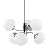 Estee Luxe Glass and Nickel Chandelier