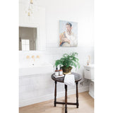Elegant Karin Tulip Pendant in Aged Brass with Clear Glass, 32cm