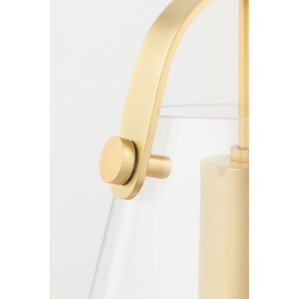 Karin Modern Aged Brass Glass Pendant Light